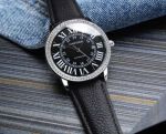 Cartier 316L Steel 42*11MM Italian Crocodile Leather Bracelet 8215 Movement Men Watch